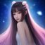 腐女读者星河头像，女性用户侧脸剪影配星空背景